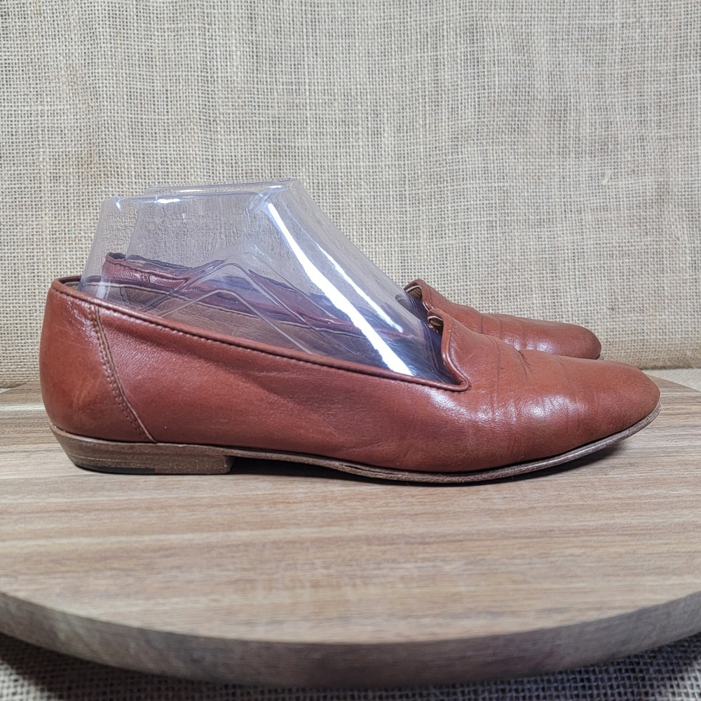 Vintage Bally Leather Loafers Made In Italy Women's 7.5 Classic Minimalist Flats
